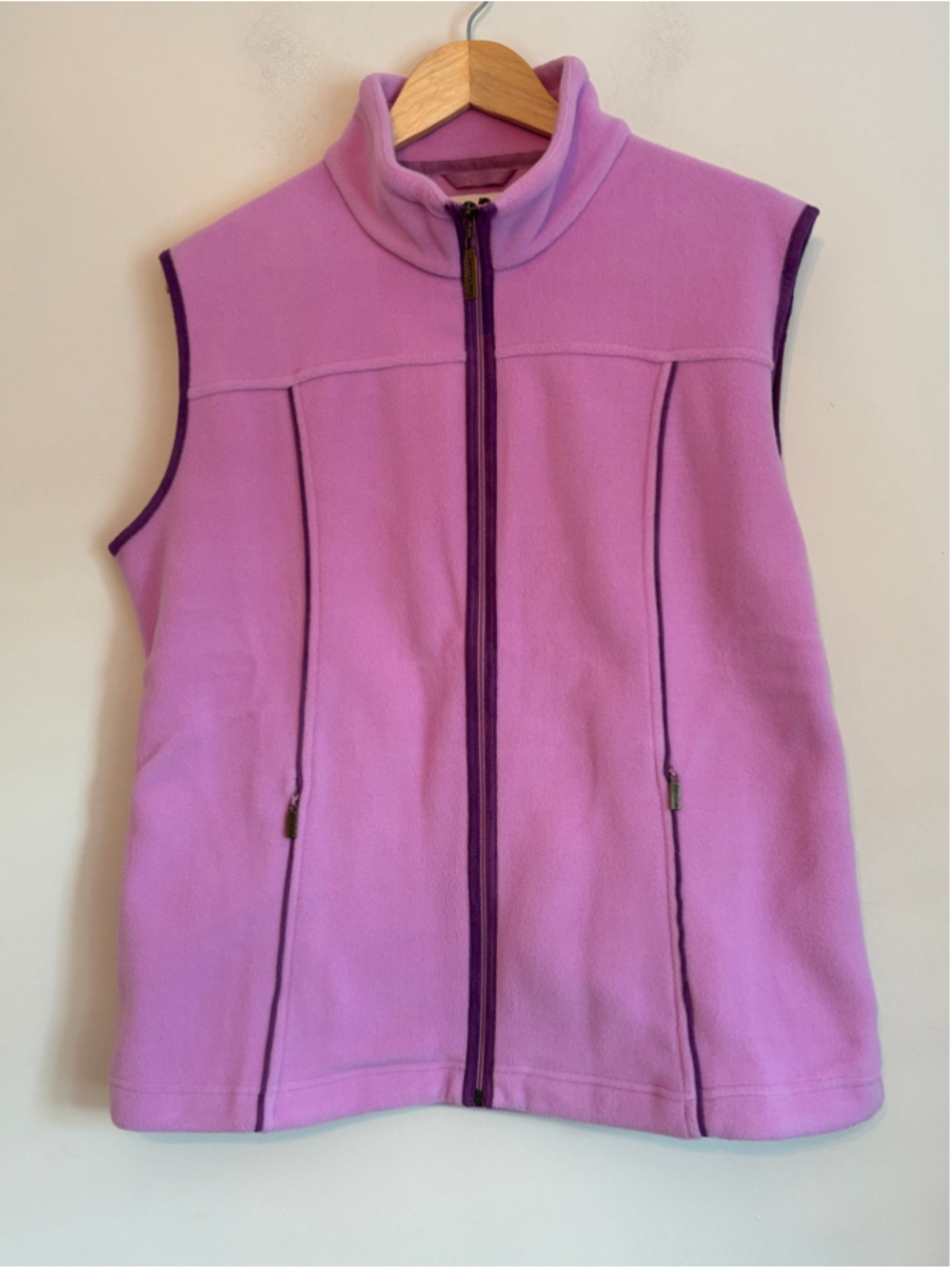 Lee Valley Of Ireland Fleece Vest Womens Size L Pink Purple Outdoor Gorpcore - Picture 11 of 11
